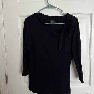 Voodoo Vixen Black Blouse with Bow Accent